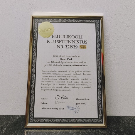 LAMAVA POLITSEINIKU KUTSETUNNISTUS